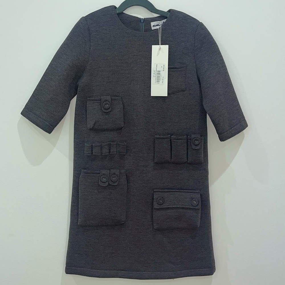 Stylish Kids Dress in Charcoal Gray